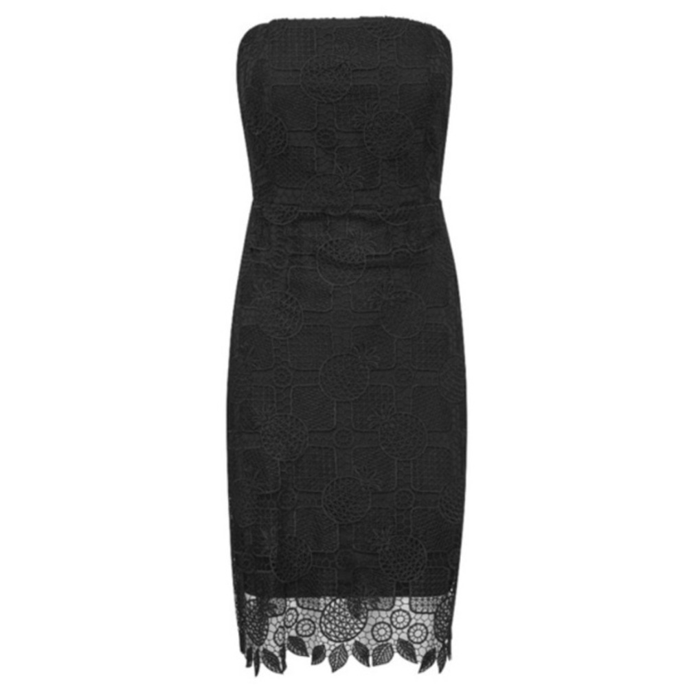 Sam Edelman Size 6 Black Strapless Lace Dress